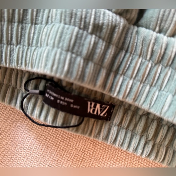 Zara Mint Ribbed Pants - Picture 2 of 3